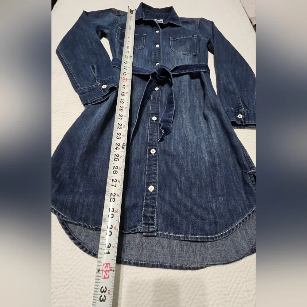 Old Navy denim belted shirtdress Girls Size L 10-12 - Picture 3 of 7